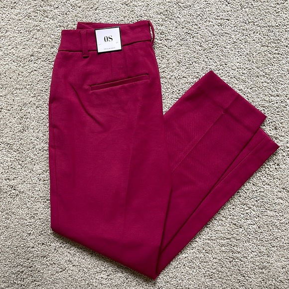 Comfort Stretch Slim Ankle Pants | Size 0S | Color Red Raspberry - Picture 1 of 8